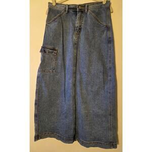 J Galt Skirt Womens S Small Blue Maxi Denim Cotton Pockets Western 54116 Vented